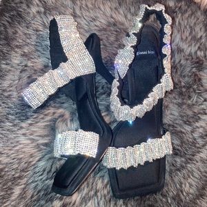 Rhinestone and black sandals, The most comfortable sandals ever!